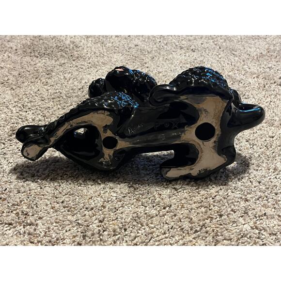 Black Poodle Ceramic Gold Gilt Vtg MCM Atlantic Mold - Picture 13 of 15